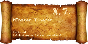 Münster Tihamér névjegykártya